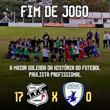 Incrivel O time de Limeira venceu o Catanduvense por 17 a 0, resultado mais elástico da rodada,
